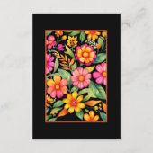 Farbenfrohe Blume Fiesta Mexican Wedding Details Begleitkarte (Rückseite)