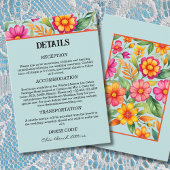 Farbenfrohe Blume Fiesta Mexican Wedding Details Begleitkarte