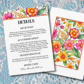 Farbenfrohe Blume Fiesta Mexican Wedding Details Begleitkarte