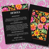 Farbenfrohe Blume Fiesta Mexican Wedding Details Begleitkarte