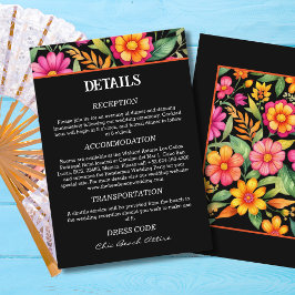 Farbenfrohe Blume Fiesta Mexican Wedding Details Begleitkarte