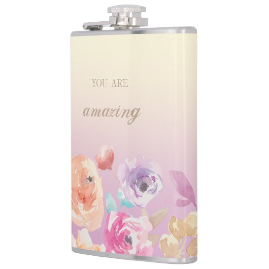 Farbenfrohe Blume Flachmann (Links)