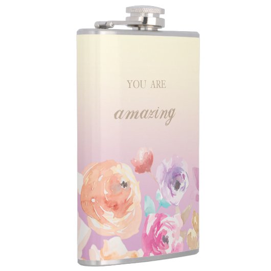 Farbenfrohe Blume Flachmann (Rechts)