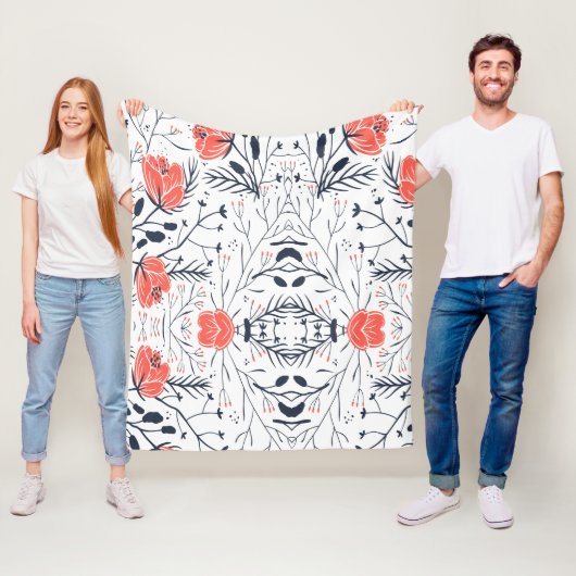 Farbenfrohe Blume Fleece Blankon (Beispiel)