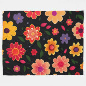Farbenfrohe Blume Fleecedecke (Vorderseite (Horizontal))