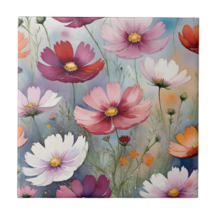 Farbenfrohe Blume Fliese