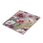 Farbenfrohe Blume Fliese (Seite)