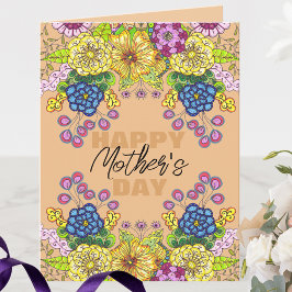 Farbenfrohe Blume Foliage Mother Day Karte