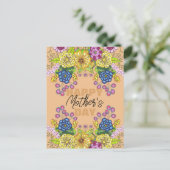 Farbenfrohe Blume Foliage Mother Day Postkarte (Stehend Vorderseite)