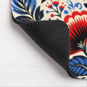 Farbenfrohe Blume Folkloremuster Mousepad (Ecke)