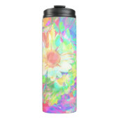 Farbenfrohe Blume fröhlich Thermosbecher (Vorderseite)