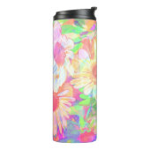 Farbenfrohe Blume fröhlich Thermosbecher (Nach links gedreht)