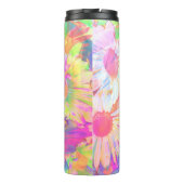 Farbenfrohe Blume fröhlich Thermosbecher (Rückseite)