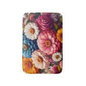 Farbenfrohe Blume/Frühling Zinnia/Rose Badematte (Vorderseite Vertikal)