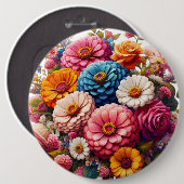 Farbenfrohe Blume/Frühling Zinnia/Rose Button (Vorne & Hinten)