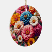 Farbenfrohe Blume/Frühling Zinnia/Rose Keramik Ornament (Rechts)