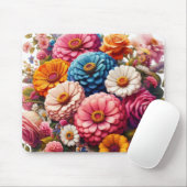 Farbenfrohe Blume/Frühling Zinnia/Rose Mousepad (Mit Mouse)