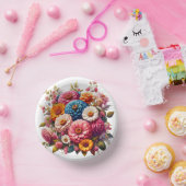 Farbenfrohe Blume/Frühling Zinnia/Rose Pappteller (Party)