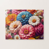 Farbenfrohe Blume/Frühling Zinnia/Rose Puzzle (Horizontal)