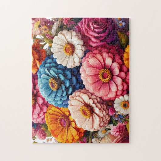 Farbenfrohe Blume/Frühling Zinnia/Rose Puzzle (Vertikal)