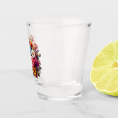 Farbenfrohe Blume/Frühling Zinnia/Rose Schnapsglas (Rechts)
