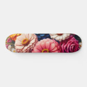 Farbenfrohe Blume/Frühling Zinnia/Rose Skateboard (Horizontal)