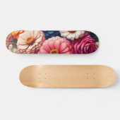 Farbenfrohe Blume/Frühling Zinnia/Rose Skateboard (Horizontal)