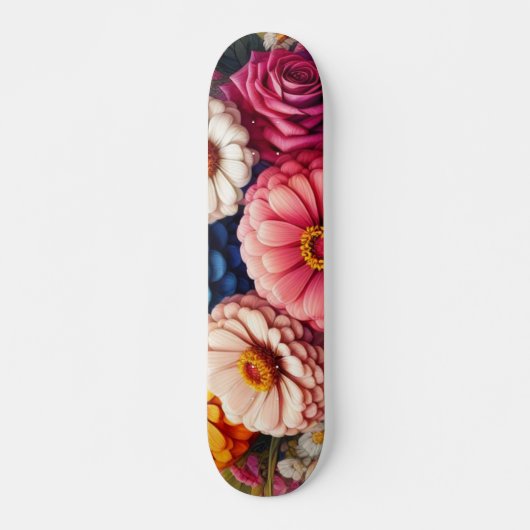 Farbenfrohe Blume/Frühling Zinnia/Rose Skateboard (Vorne)