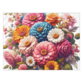 Farbenfrohe Blume/Frühling Zinnia/Rose Tischdecke (Vorderseite (Horizontal))