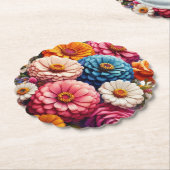 Farbenfrohe Blume/Frühling Zinnia/Rose Untersetzer (angewinkelt)