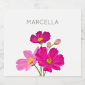 Farbenfrohe Blume für den hellen Gartenkosmos Alkoholflaschenetikett (Einzelnes Label)