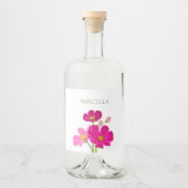 Farbenfrohe Blume für den hellen Gartenkosmos Alkoholflaschenetikett (Vorderseite)