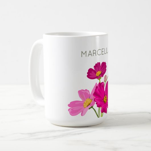 Farbenfrohe Blume für den hellen Gartenkosmos Kaffeetasse (Vorderseite Links)