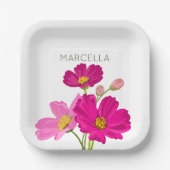 Farbenfrohe Blume für den hellen Gartenkosmos Pappteller (Vorderseite)