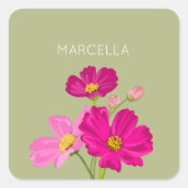 Farbenfrohe Blume für den hellen Gartenkosmos Quadratischer Aufkleber (Vorderseite)