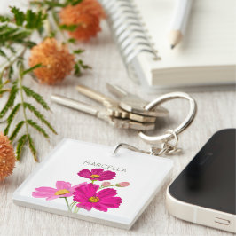 Farbenfrohe Blume für den hellen Gartenkosmos Schlüsselanhänger