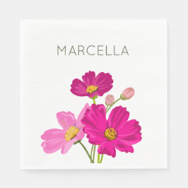 Farbenfrohe Blume für den hellen Gartenkosmos Serviette