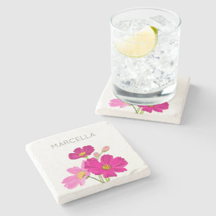 Farbenfrohe Blume für den hellen Gartenkosmos Steinuntersetzer