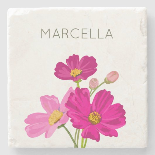 Farbenfrohe Blume für den hellen Gartenkosmos Steinuntersetzer (Vorderseite)