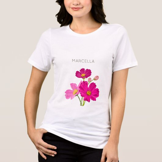 Farbenfrohe Blume für den hellen Gartenkosmos Tri-Blend Shirt (Vorderseite)