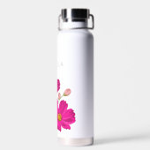 Farbenfrohe Blume für den hellen Gartenkosmos Trinkflasche (Rückseite)