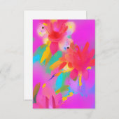 Farbenfrohe Blume fuschia abstrakte Kitty Dankeskarte (Vorne/Hinten)