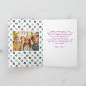 Farbenfrohe Blume Geburtstag Mädchen 2 Foto Danke Karte (Innenseite)