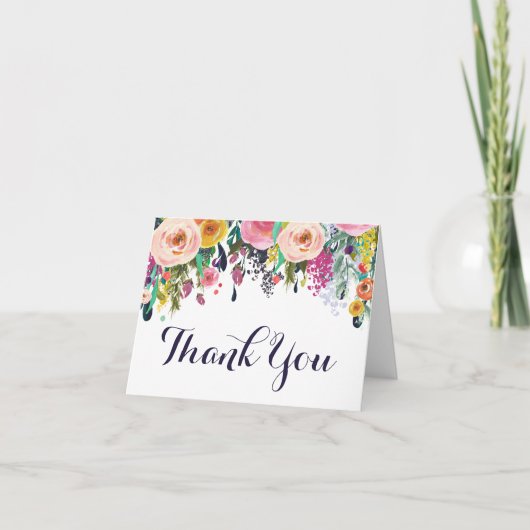 Farbenfrohe Blume geklappt Dankeschön Karten Kinde (Vorderseite)