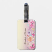 Farbenfrohe Blume Gepäckanhänger (Rückseite vertikal)