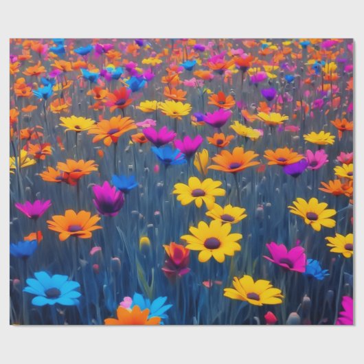 Farbenfrohe Blume Geschenkpapier (Flach)