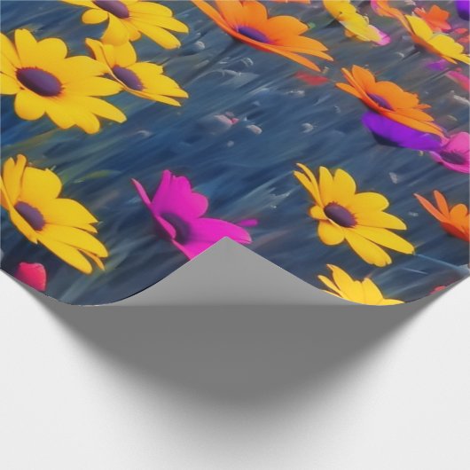 Farbenfrohe Blume Geschenkpapier (Ecke)