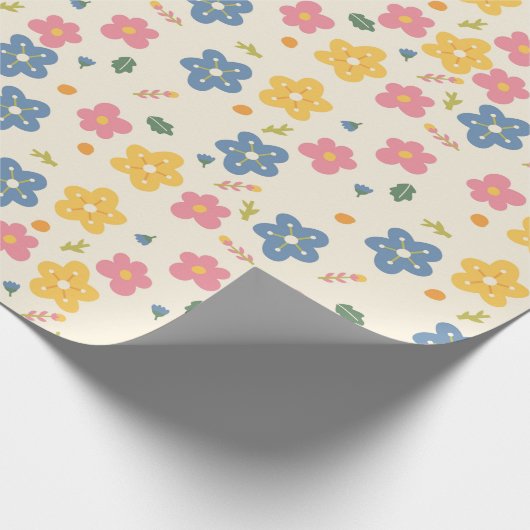 Farbenfrohe Blume Geschenkpapier (Ecke)