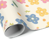 Farbenfrohe Blume Geschenkpapier (Rolleneckpunkt)