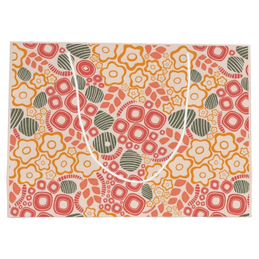 Farbenfrohe Blume Geschenktasche Große Geschenktüte (Rückseite)